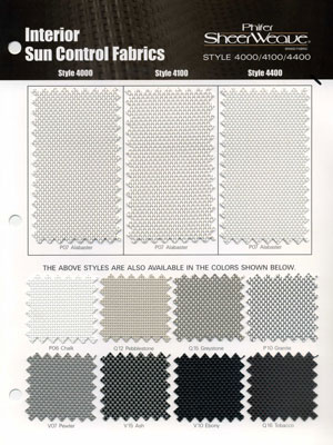 Phifer Sheerweave Phifer SheerWeave Style 4000 Sample Card in Style 4000 Phifer 4000  Fabric